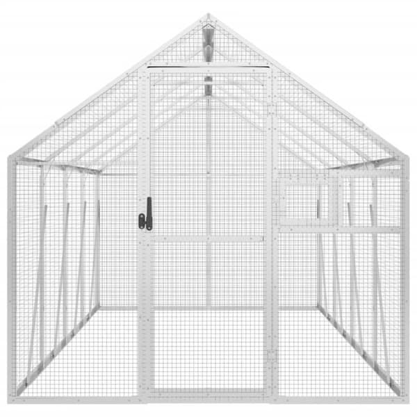 vidaXL Aviaario hopea 1,79x4x1,85 m alumiini -  Lintuhäkit & -telineet