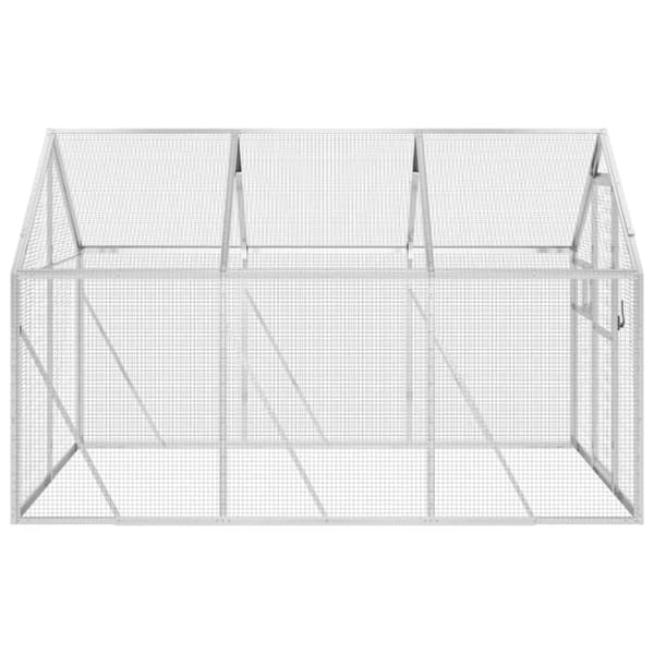 vidaXL Aviaario hopea 1,79x3x1,85 m alumiini -  Lintuhäkit & -telineet