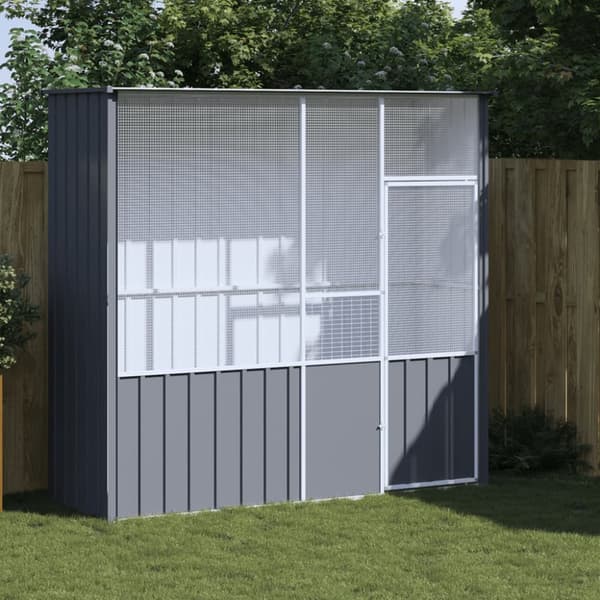 vidaXL Lintuhäkki antrasiitti 215x78x200 cm galvanoitu teräs -  Lintuhäkit & -telineet
