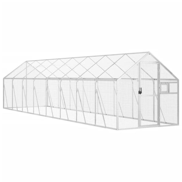 vidaXL Fågelvoljär silver 1,79x8x1,85 m aluminium -  Fågelburar & ställningar