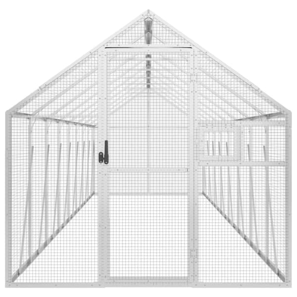 vidaXL Fågelvoljär silver 1,79x8x1,85 m aluminium -  Fågelburar & ställningar