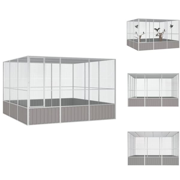 Fuglebure & stativer - Living fuglebur 302,5x324,5x211,5 cm galvaniseret stål grå