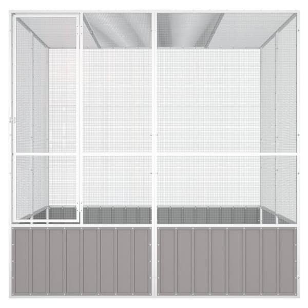 Lintuhäkit & -telineet - Living Lintuhäkki harmaa 213,5x217,5x211,5 cm galvanoitu teräs