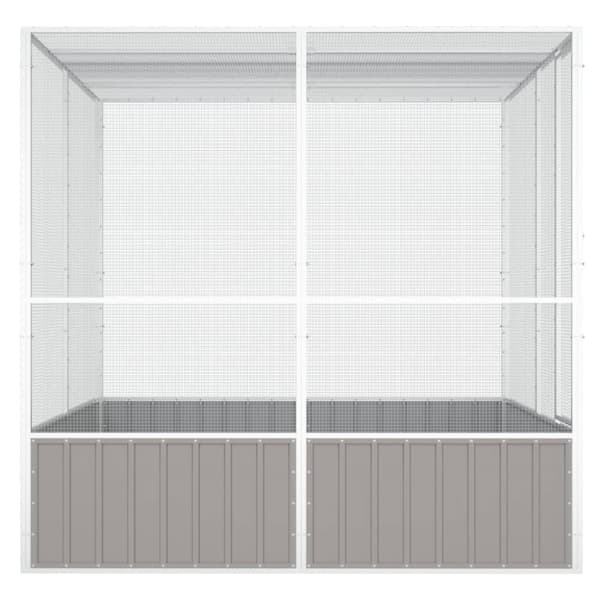 Lintuhäkit & -telineet - Living Lintuhäkki harmaa 213,5x217,5x211,5 cm galvanoitu teräs