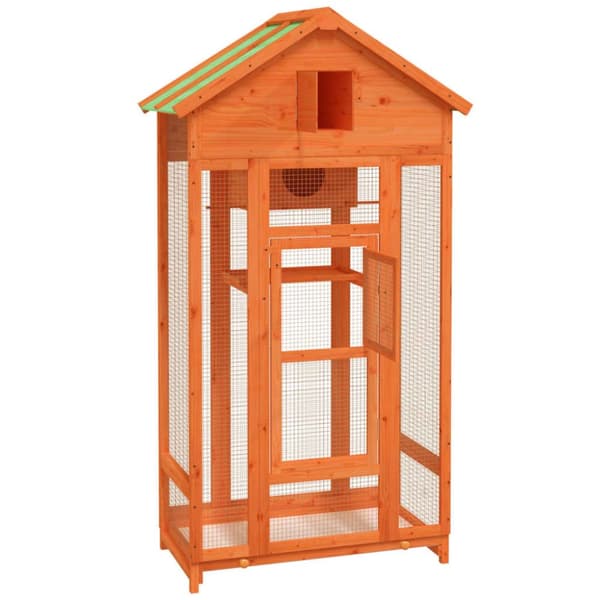 Fågelburar & ställningar - Living Fågelhus brun 91,5x53x170 cm massiv furu