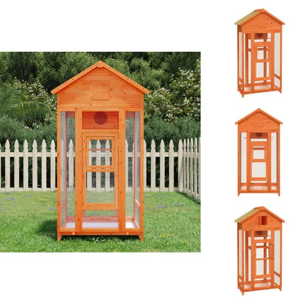Fågelburar & ställningar - Living Fågelhus brun 91,5x53x170 cm massiv furu