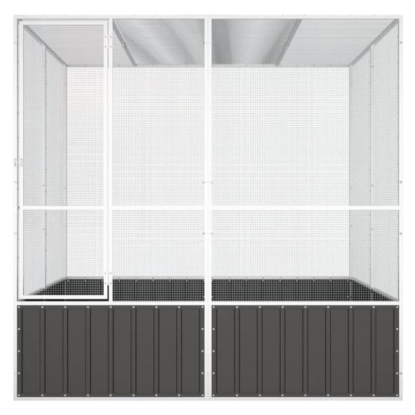 Lintuhäkki antrasiitti 213,5x217,5x211,5 cm galvanoitu teräs - Lintuhäkki - Lintuhäkit - Home & Living