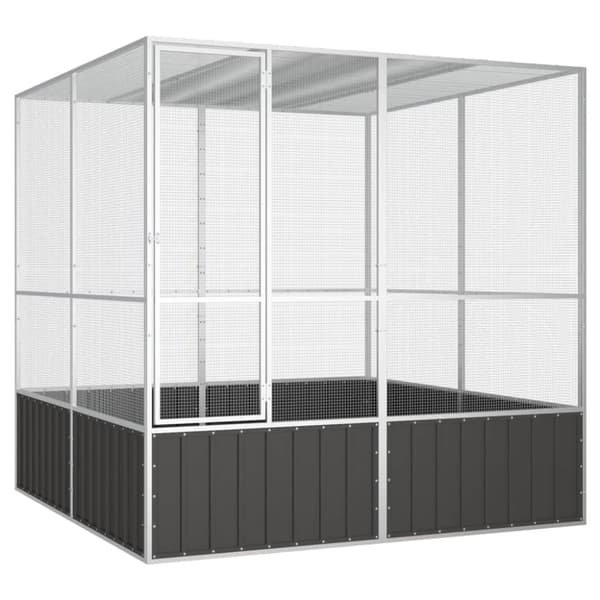 Lintuhäkki antrasiitti 213,5x217,5x211,5 cm galvanoitu teräs - Lintuhäkki - Lintuhäkit - Home & Living