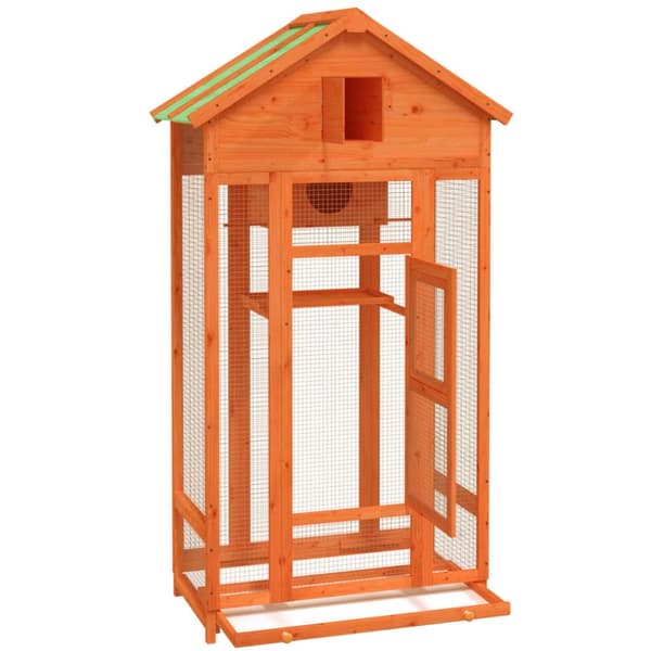 Fågelhus brun 91,5x53x170 cm massiv furu - Fågelhus - Fågel Hus - Home & Living