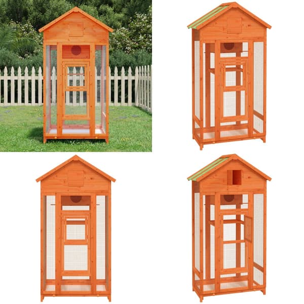 Fågelhus brun 91,5x53x170 cm massiv furu - Fågelhus - Fågel Hus - Home & Living