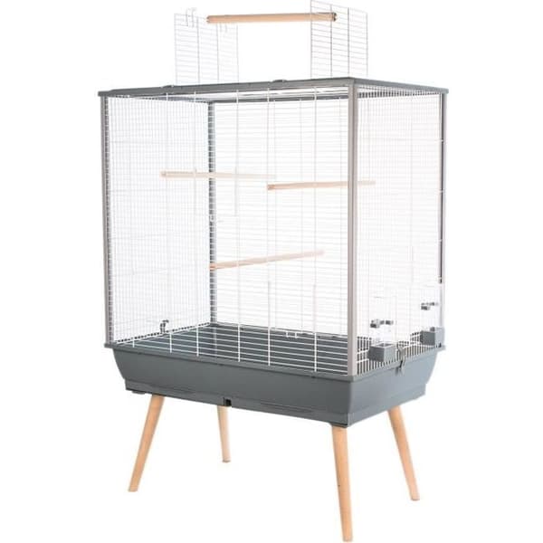 Neo Jili upphöjd bur för fåglar - ZOLUX - L 78 x D 47,5 x H 112 cm - Grå