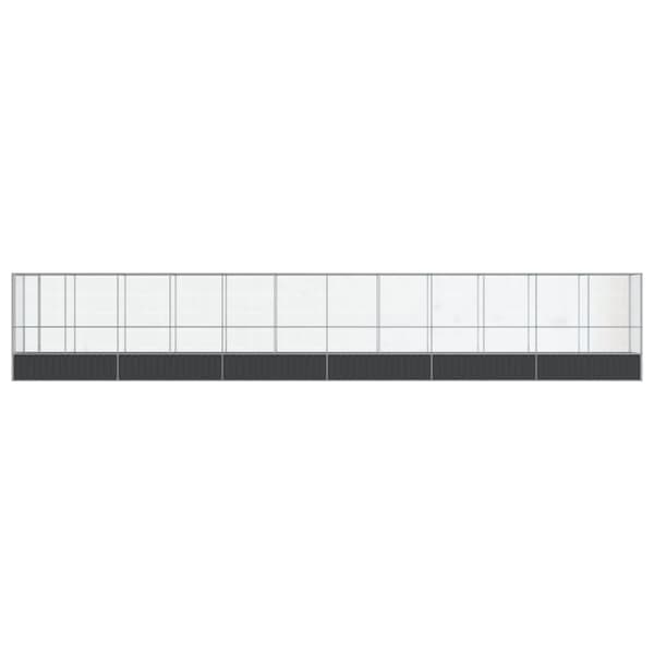 Aviaario jatkeella hopea 1250,5x107x212 cm teräs