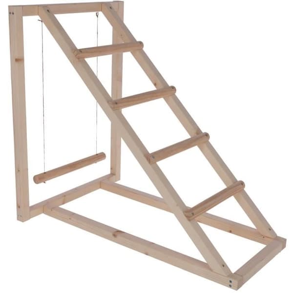 Klättertorn för kycklingar - KERBL - 85 x 55 x 76 cm - Med gunga - Robust stege