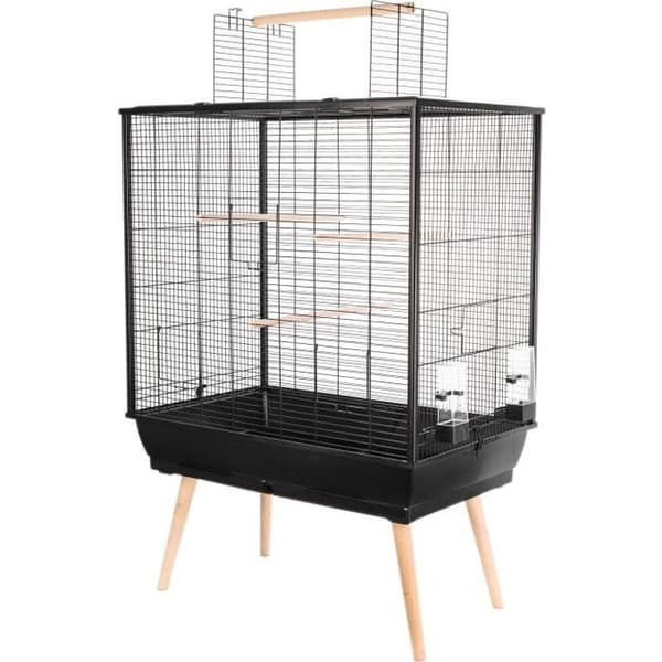 Néo Jili upphöjd bur för fåglar - ZOLUX - L 78 x D 47,5 x H 112 cm - 3 sittpinnar - 2 drinkare