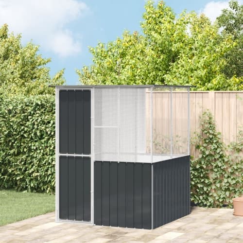 Fågelbur Anthracite 215x78x200 cm Galvaniserat stål