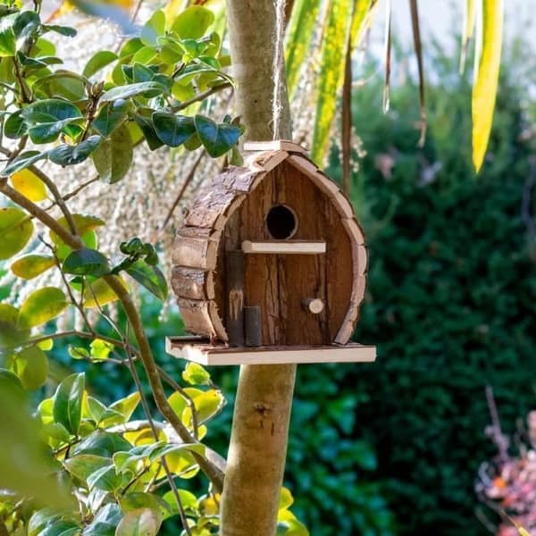Väderbeständig Naturlig Rustik Trä Fågelholk All Birdhouse Utomhus Hängande Voljär Trädgård Träd eller Balkong