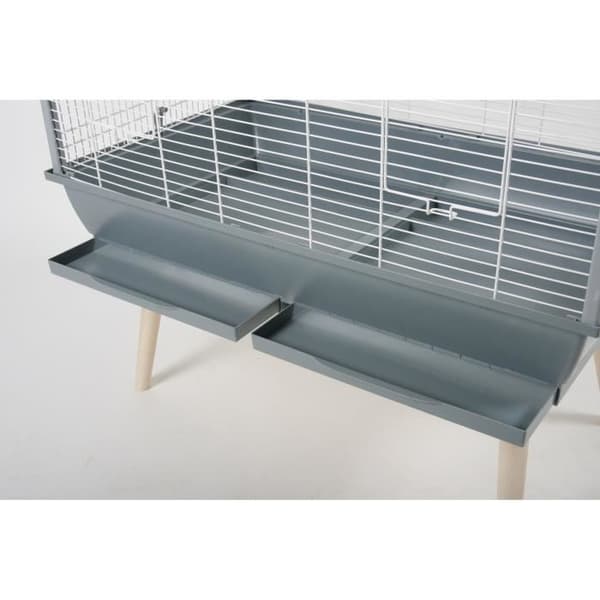 Neo Jili upphöjd bur för fåglar - ZOLUX - L 78 x D 47,5 x H 112 cm - Grå