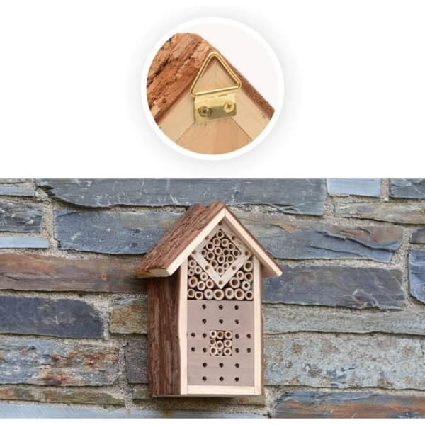 CKB LTD Naturligt trä Insektshotell för bin Nyckelpiga Butterfly Shelter Bo Trädgård Utomhus Habitat Hem Exteriör 16x9x23cm