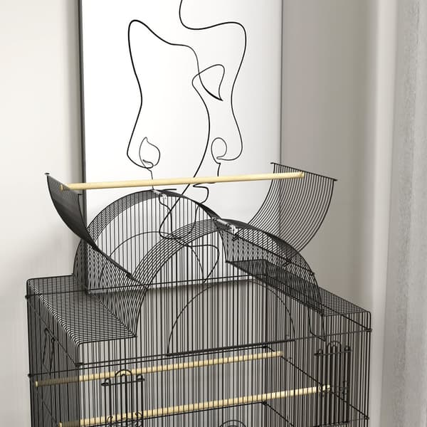Fågelbur, 63x53x144 cm, Svart