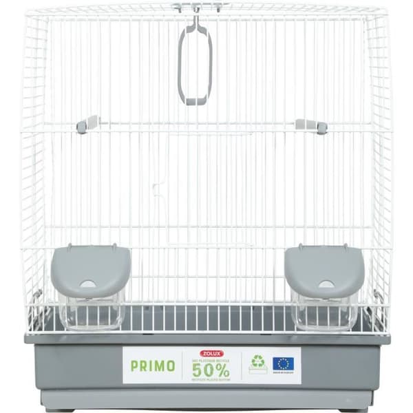 Fågelbur - Carla - Återvunnen plast - 2 sittpinnar - 2 matare - Gunga