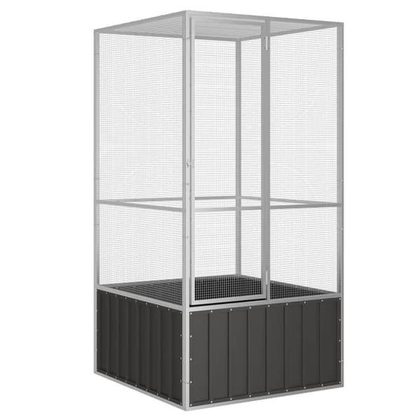 Fågelbur antracit 111x107x211,5 cm galvaniserat stål
