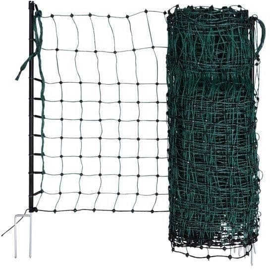 KERBL - Sähköinen verkko kaneille ja muille pienille eläimille - 50 m - 65 cm - Tuplakärki - Vihreä