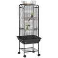 Miniatyrbillede 2 af 2: PawHut Fuglebur, Rummelig Design, Nem Mobilitet,62.5x62.5x146 cm, Mørkegrå