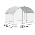 Miniatyrbillede 1 af 2: Stort Metal Hønsehus, Galvaniseret Stål, 3x7,83x1,99 m, Hexagonal Beskyttelsesnet,2x3x2m Kuppel