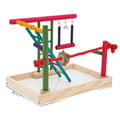 Miniatyrbillede 1 af 2: Papegøje Svingestativ, Solid Træ, Hampereb, Holder 1-5 Papegøjer,MULTI