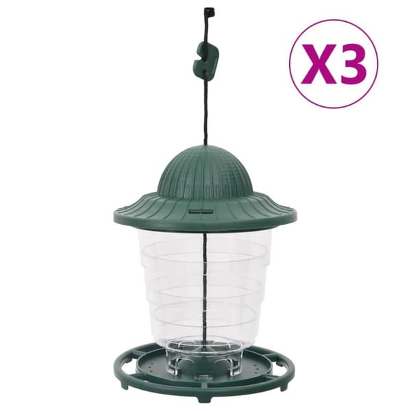 vidaXL Fågelmatare 4 st mörkgrön 13x13x17 cm