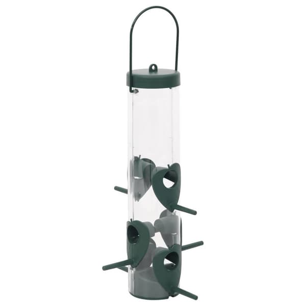 vidaXL foderautomater til fugle 3 stk. 17x17x32 cm mørkegrøn
