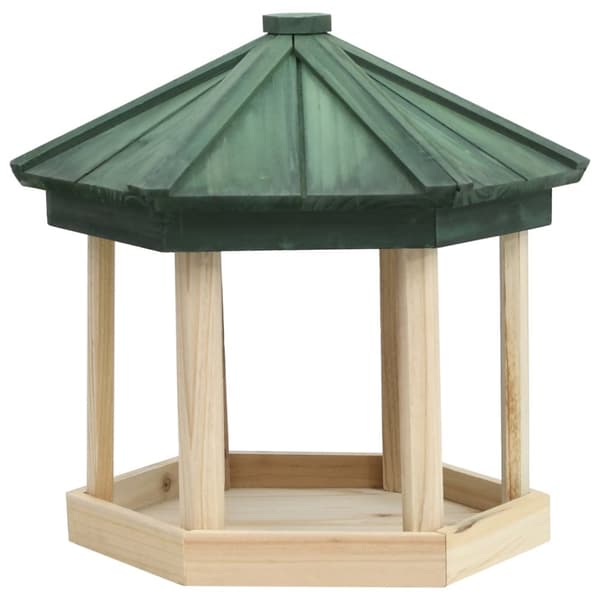 vidaXL Fågelmatare oktagonal massivt granträ 33x30 cm -  Fågelmatare