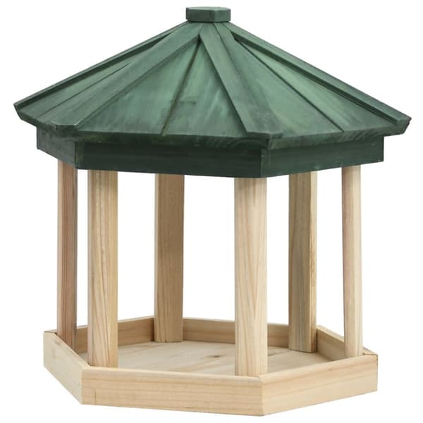 vidaXL Fågelmatare oktagonal massivt granträ 33x30 cm -  Fågelmatare