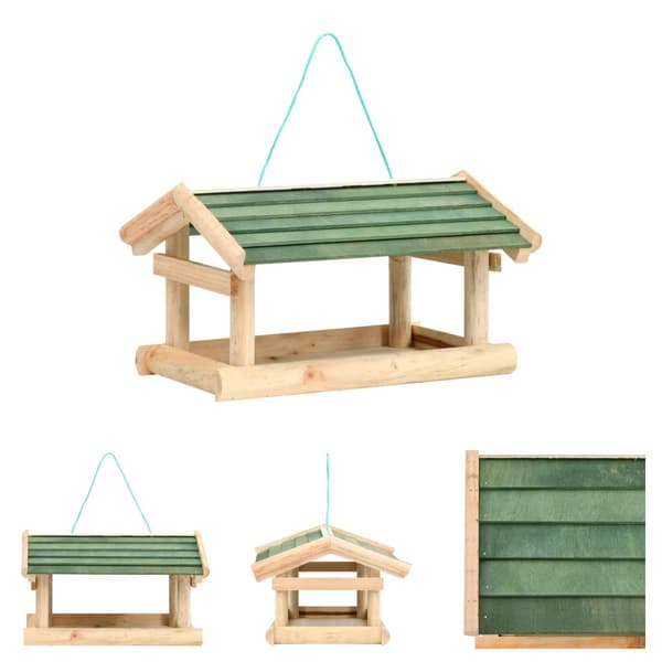 The Living Store Fågelmatare massivt trä 35x29,5x21 cm -  Fågelmatare