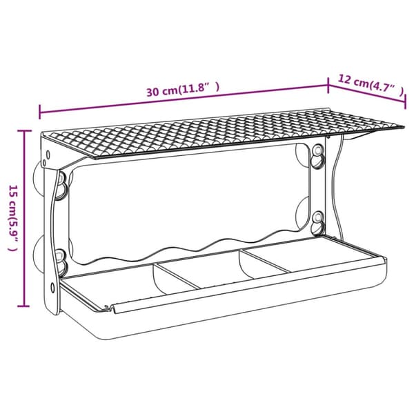 The Living Store foderautomater til vindue 2 stk. 30x12x15 cm akryl -  Foderautomater til fugle