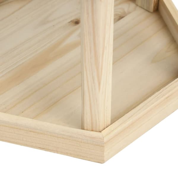 Fuglefoderhus 33x30 cm ottekantet massivt fyrretræ - Fuglefoderhus - Fuglefoderhuse - Home & Living