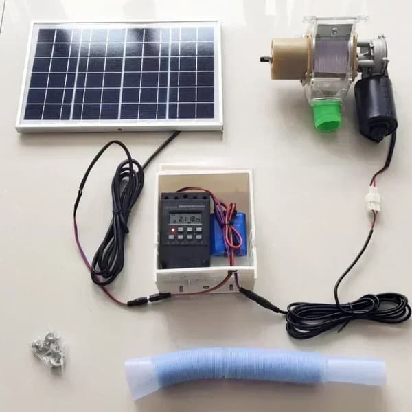 Automatisk Hönsfodrare, Solenergidriven, Intelligent Tidsinställning,Solenergi timing