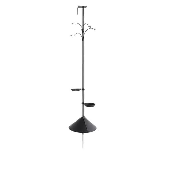 Fågelmatare Stång, Justerbar Höjd, Ekorre-Säker Design,svart