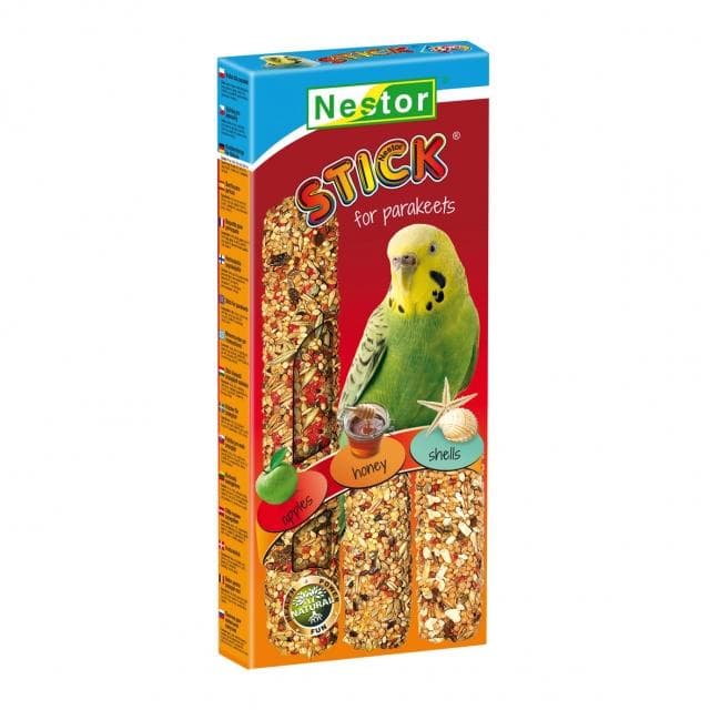Nestorflask 3 i 1 för små papegojor - äpplen, honung, skal 130g