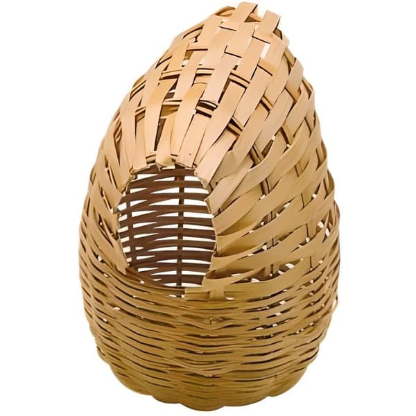 Exotisk flätad fågelbo - Ferplast - Diam. 10,6 cm - Brun