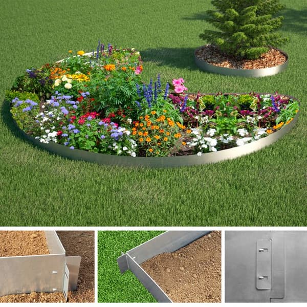 Gräsmatta kant trädgård kant parterre palissad trädgård 100x14 cm i 5 m