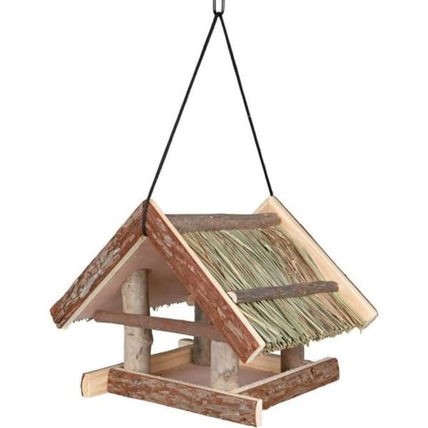 Hängande träfågelmatare - NATURLIGT BOENDE - 25x25x25cm - Brun - Liten - Wild Bird