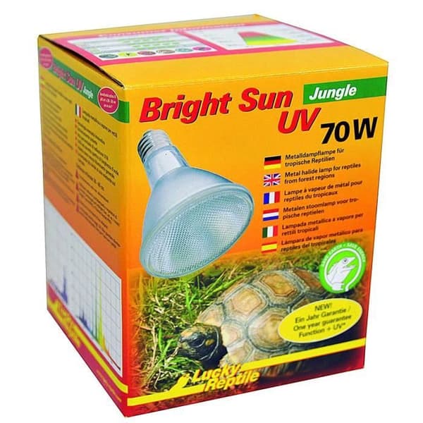 LUCKY REPTILE Bright Sun Värmelampa Set med kompatibel sockel och omkopplare för vattenpaddor 70 W - BSST-70