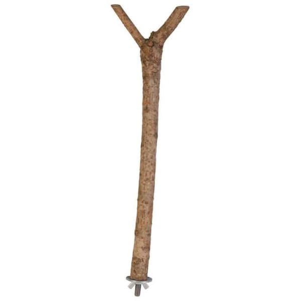 Set med 3 fågelpinnar Y form skruvfäste bark trä Trixie