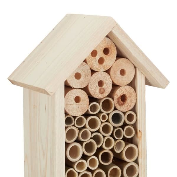 Relaxdays Insect Hotel Stake Insect House Bee Refuge Nest Hut Garden, 148 cm, Nature - 4052025260293