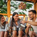 Miniatyrbild 5 av 6: Relaxdays fågelnest, att hänga, balkong, terrass, trädgård, bränt trä, dekornisch, HLP 34x20x19 cm, naturlig
