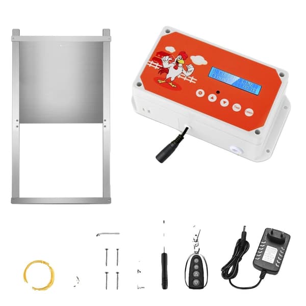 Kananmökki Oven Avaaja, LCD-Näyttö Ajastin, Aurinkoakku Virta, ovi, EU-pistoke