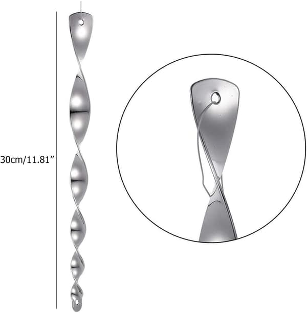 Spiralformad reflekterande fågelskrämma 10-pack Silver 30 cm