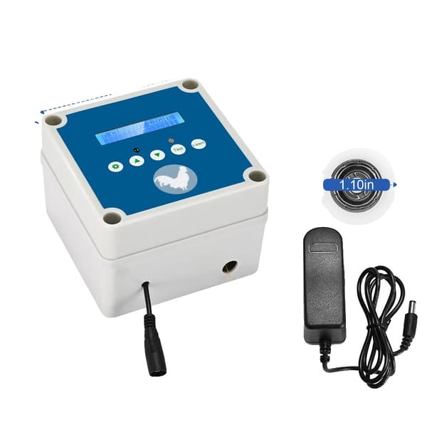 Automatisk hönshusdörr, timer och ljusstyrning, solenergidriven,EU PLUG, ingen dörr