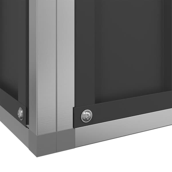 vidaXL voliere med udvidelse 626,5x107x212 cm stål sølvfarvet